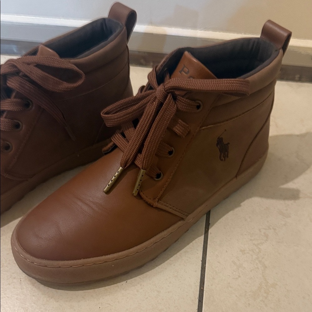 Polo by Ralph Lauren Kid’s Brown High-Top Sneakers